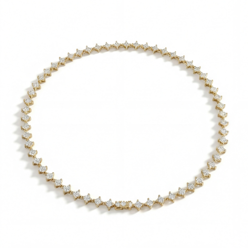 Pentara - Collar tennis de moissanita con engaste pavé