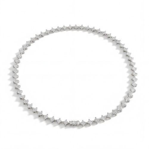 Pentara - Collar tennis de moissanita con engaste pavé