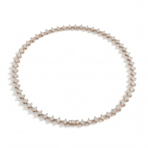 Pentara - Collar tennis de moissanita con engaste pavé