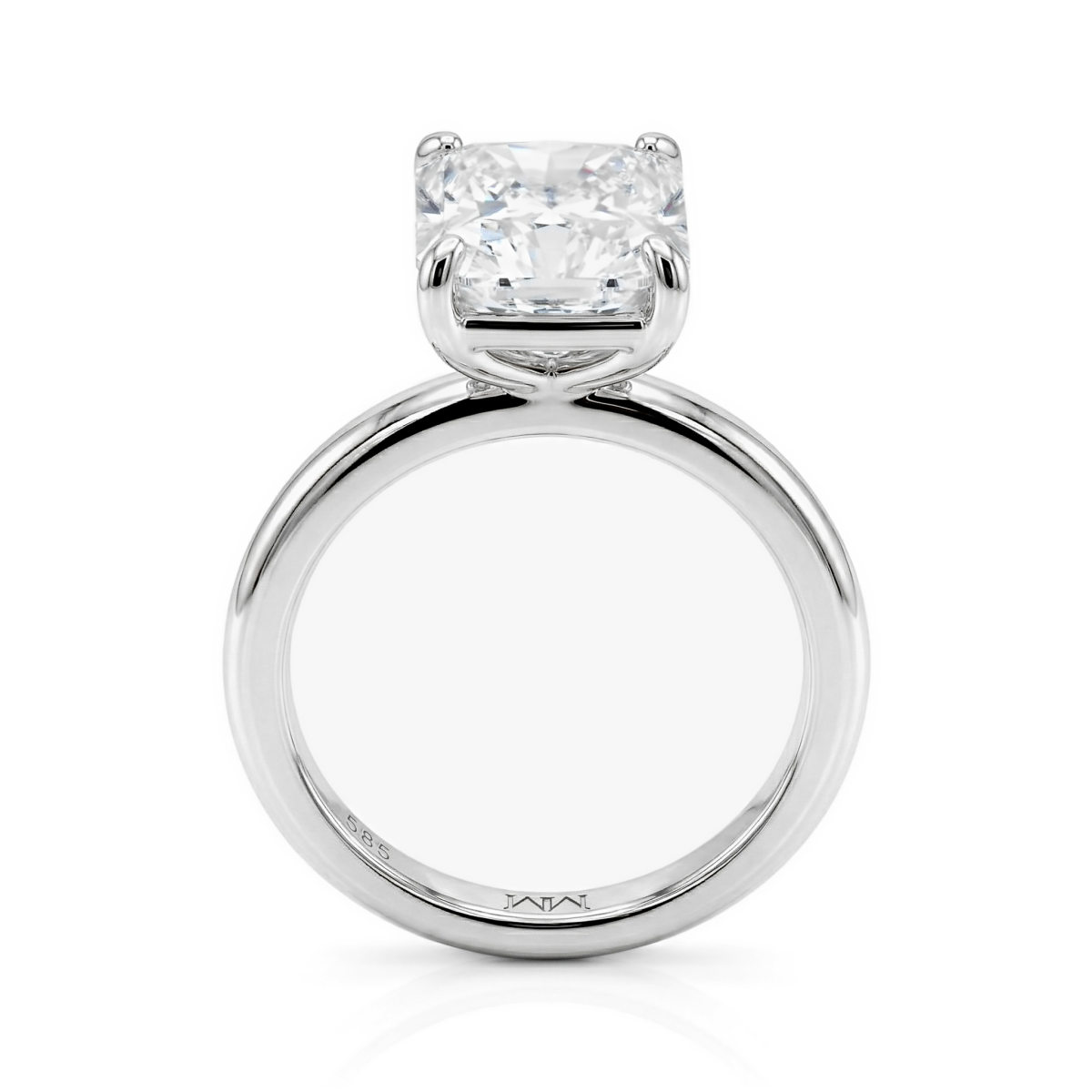 Radiana - Anillo solitario de moissanita de talla radiant