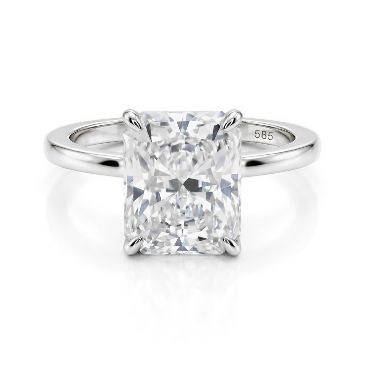 Radiana - Anillo solitario de moissanita de talla radiant