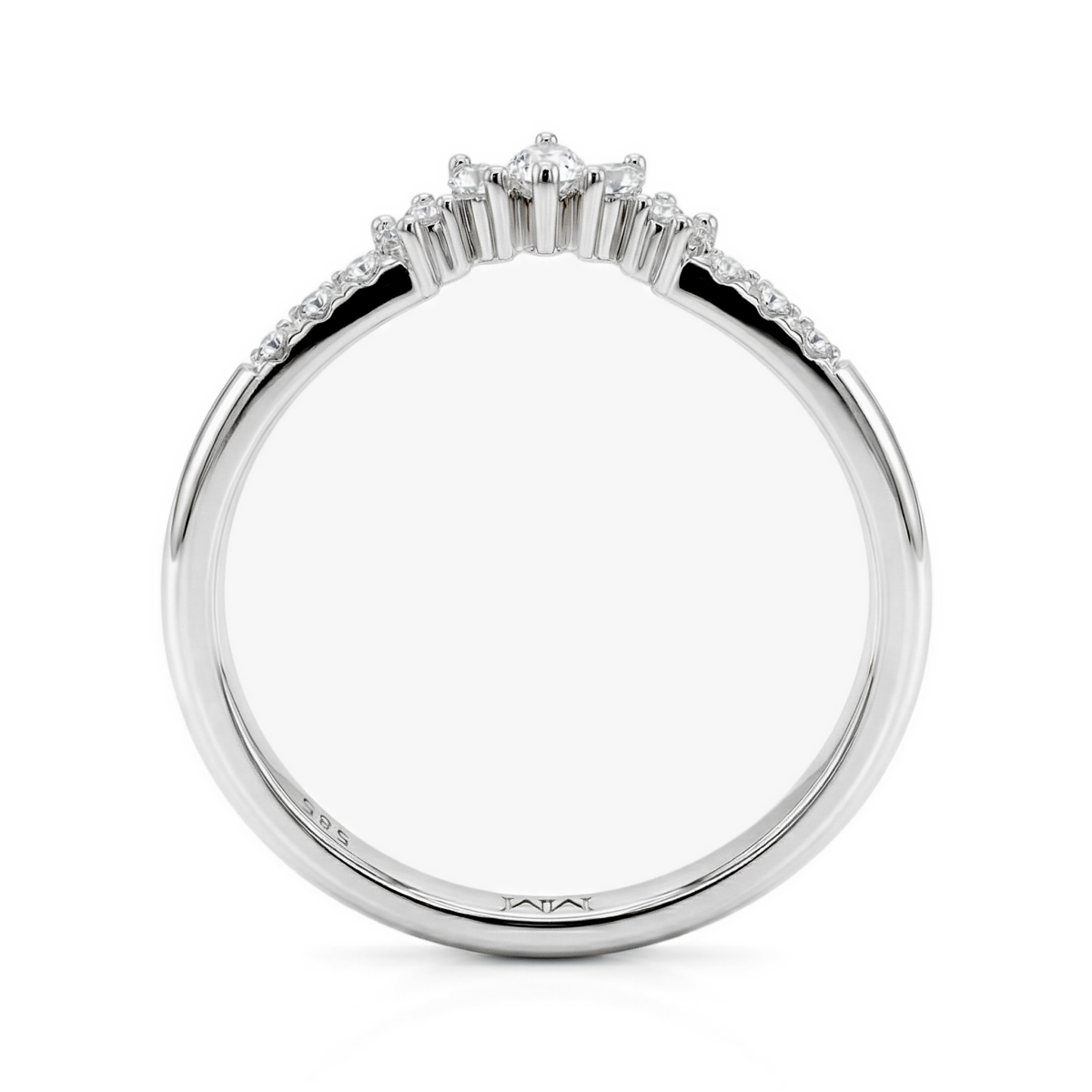 Serenella - Alianza de boda de moissanita marquesa y redonda