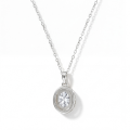 Clarique - Colgante clásico de moissanita de talla oval con halo Pavé