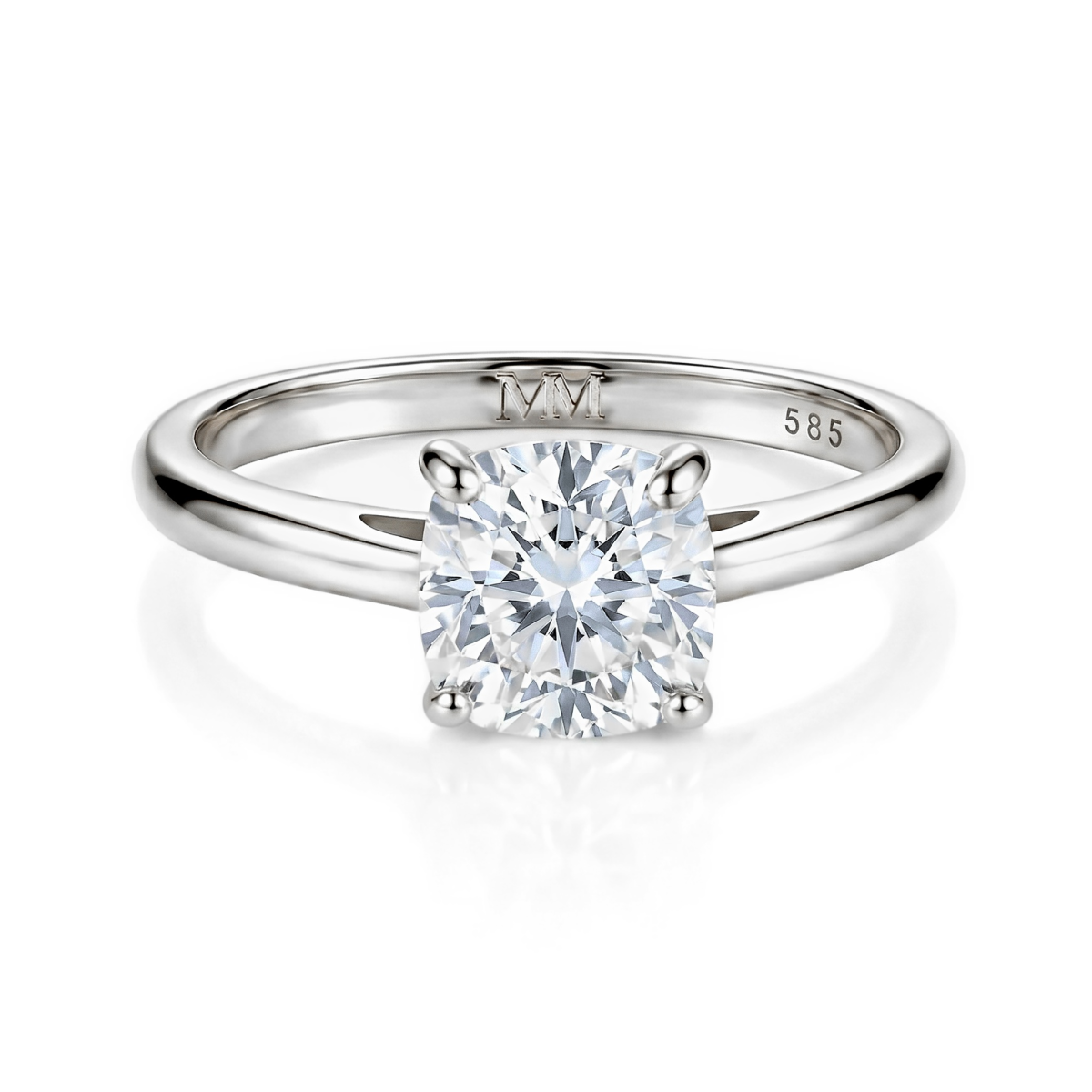Elara - Anillo solitario de moissanita de talla cojín | My Moissanite