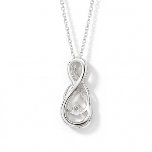 Infinity - Colgante entrelazado de moissanita con pavé