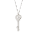 Amore - Colgante de moissanita en forma de llave de corazón con engaste pavé