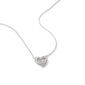 Embrace - Colgante de moissanita con silueta de corazón y piedra central