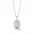 Memento - Colgante de Moissanita Brillante con Diseño de Halo en Pavé