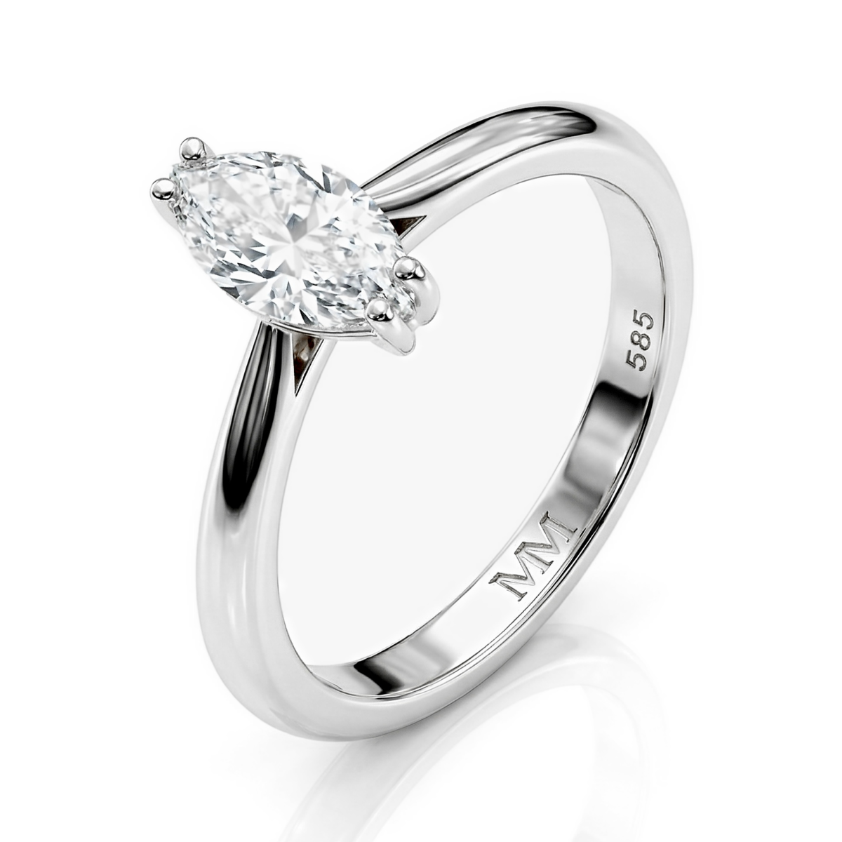 Liana - Anillo solitario de moissanita talla marquesa