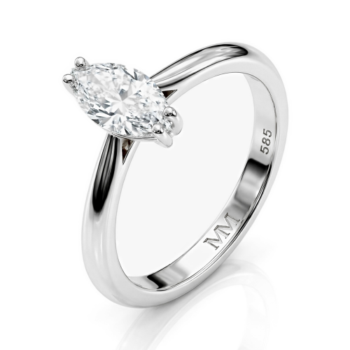 Liana - Anillo Solitario de Moissanita de Talla Marquesa