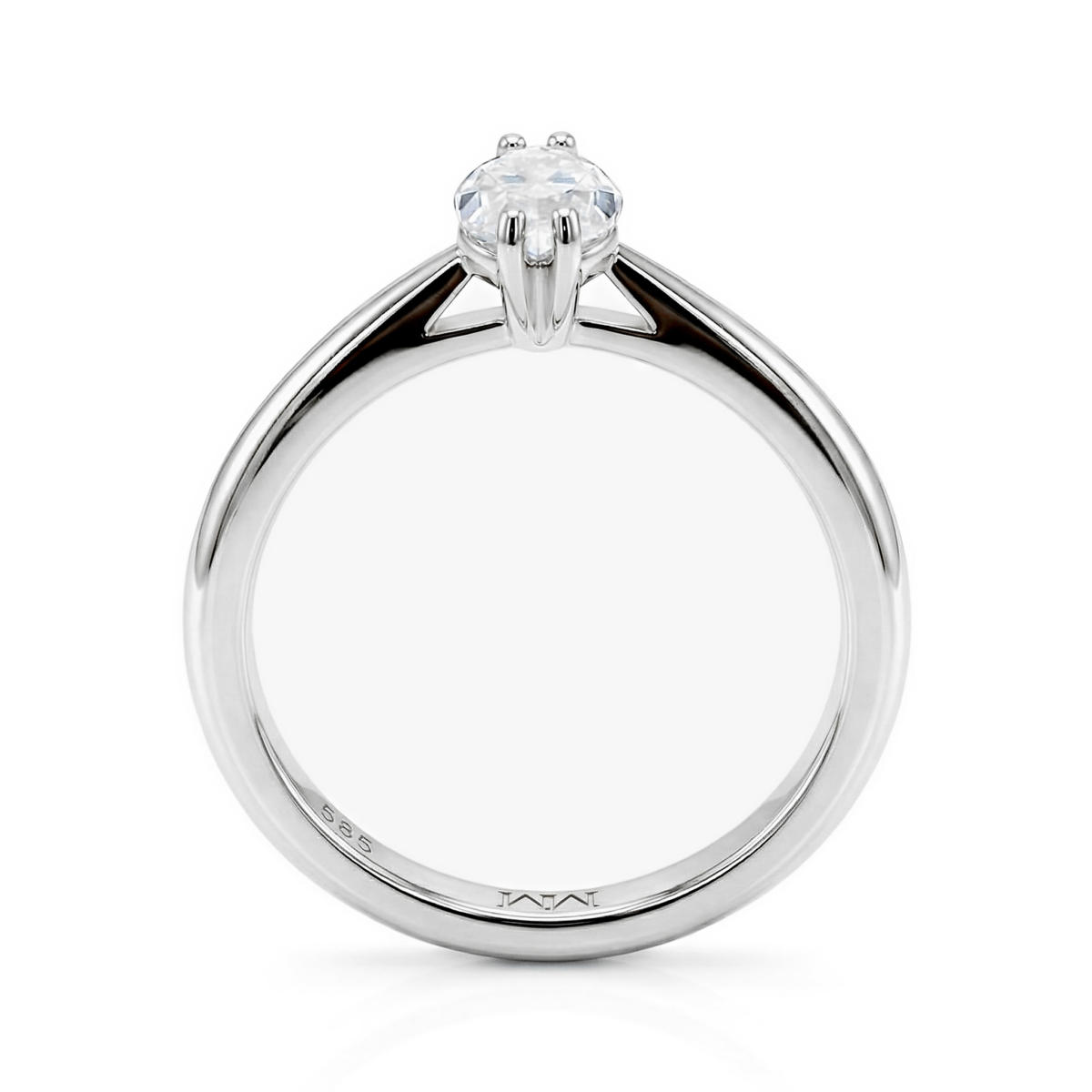 Liana - Anillo solitario de moissanita talla marquesa