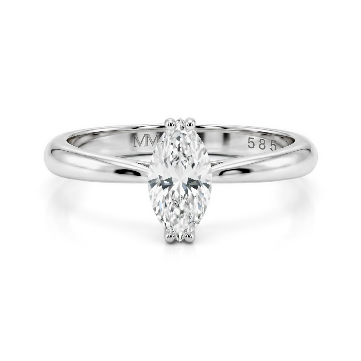 Liana - Anillo solitario de moissanita talla marquesa