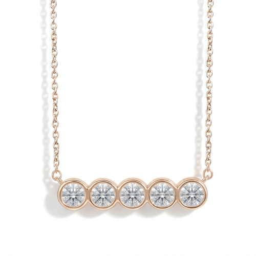 Quinta - collar de cinco piedras de moissanita con engaste en bisel