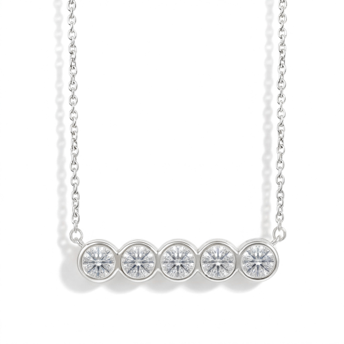Quinta - Collar de moissanita de cinco piedras con engaste en bisel