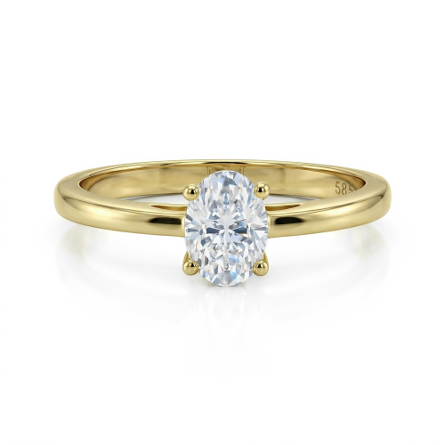 Eloise - Anillo solitario de moissanita de talla oval
