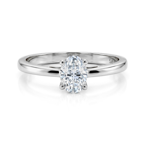 Eloise - Anillo solitario de moissanita de talla oval