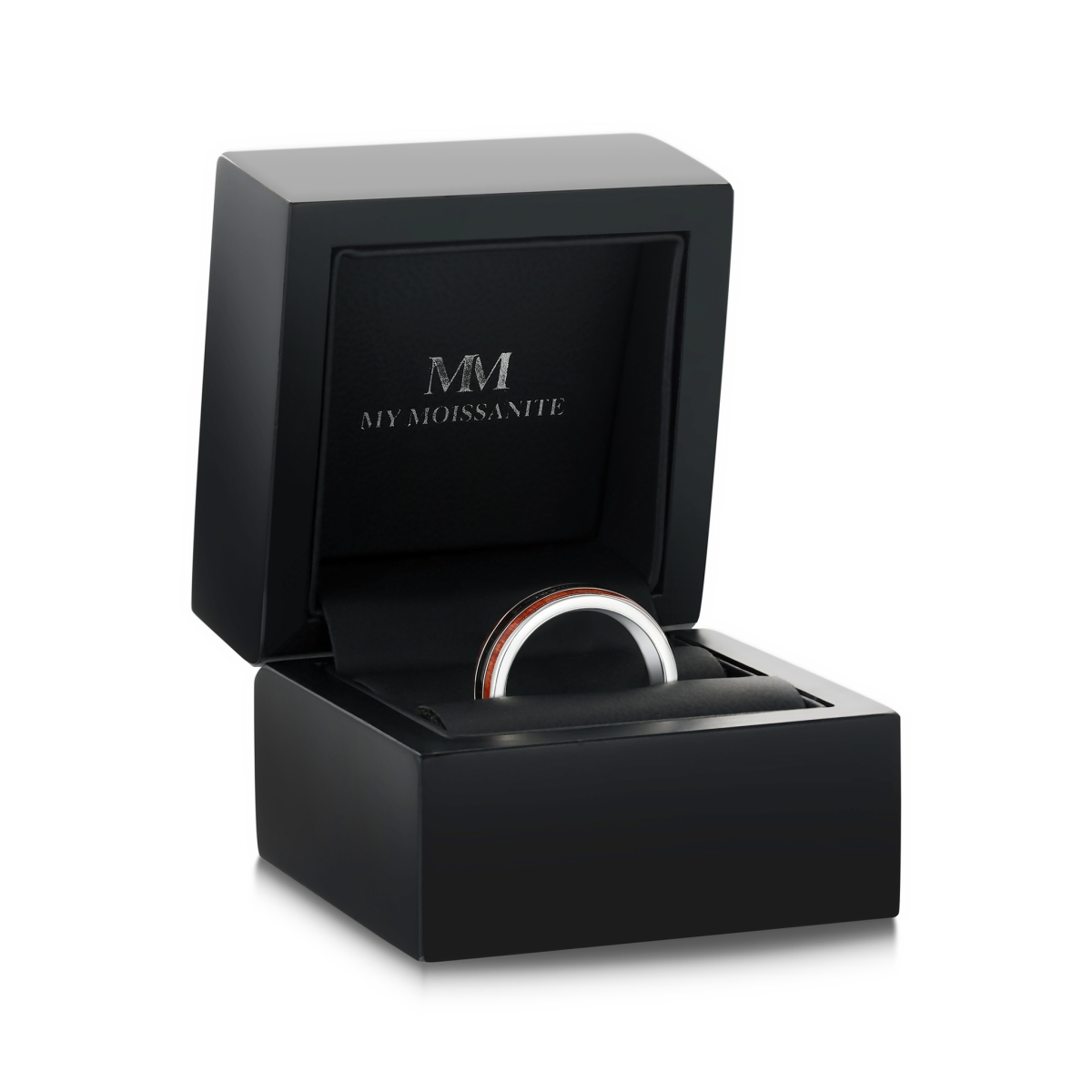 Vireo - Anillo de tungsteno para hombre con incrustación de madera natural