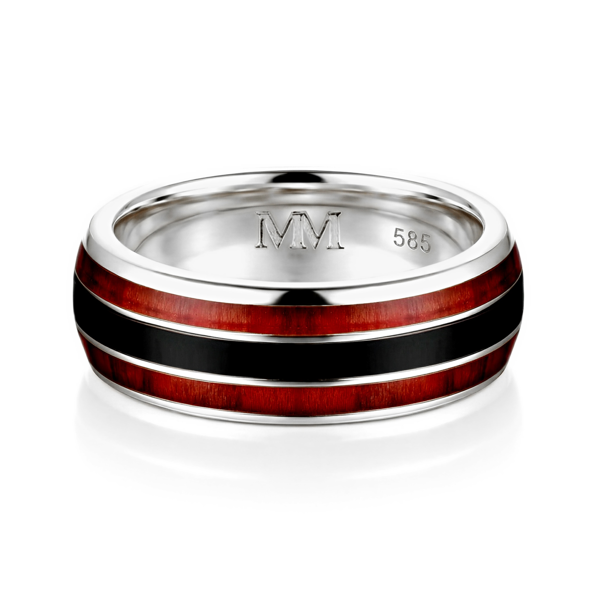Vireo - Anillo de tungsteno para hombre con incrustación de madera natural