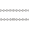 Virtuoso - Cadena con cruz de moissanita de talla esmeralda y pavé con cierre llamativo