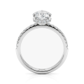 Amoretta - Anillo de compromiso de moissanita de talla corazón con hombros en pavé