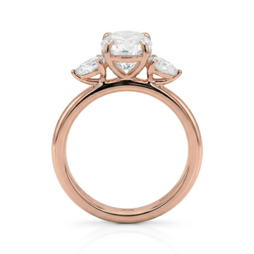 Vivienne - Anillo de compromiso de trilogía con moissanita de talla oval