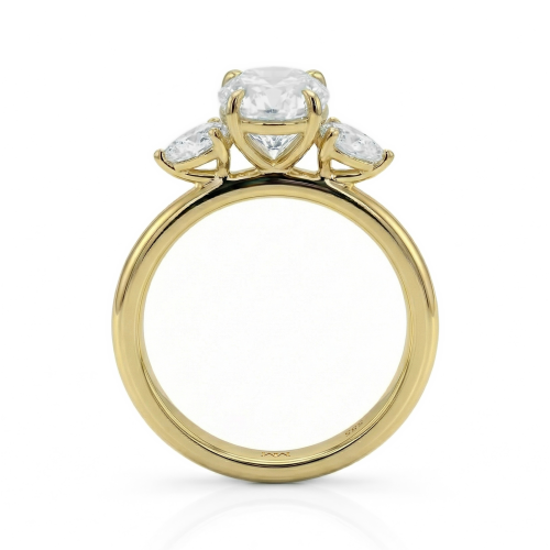 Vivienne - Anillo de compromiso de trilogía con moissanita de talla oval