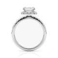 Regalia - Anillo de moissanita de talla princesa con halo y aro con pavé