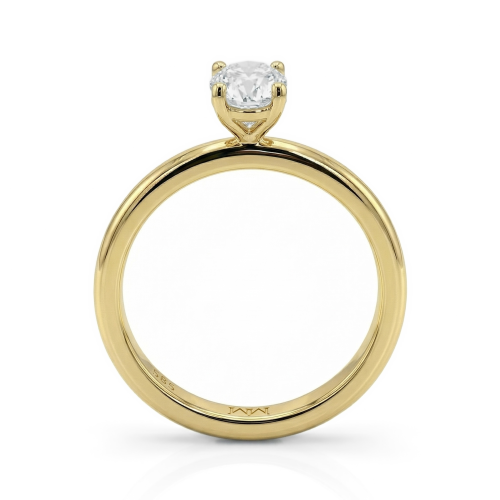 Ovalique - Anillo de compromiso solitario clásico de moissanita de talla oval