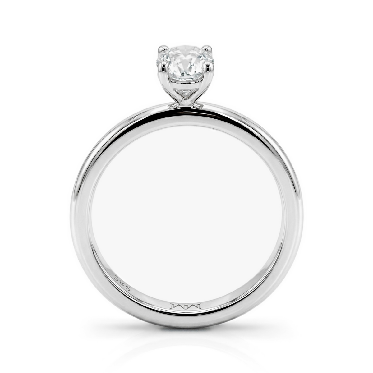 Ovalique - Anillo de compromiso solitario clásico con moissanita de talla oval