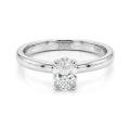 Ovalique - Anillo de compromiso solitario clásico con moissanita de talla oval
