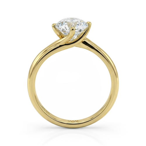 Circline - Anillo de compromiso solitario clásico de moissanita de talla redonda