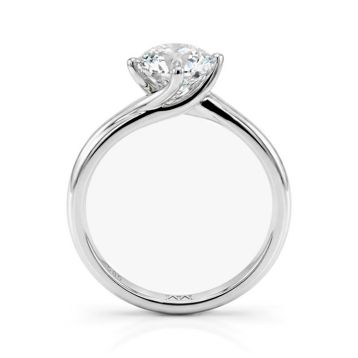 Circline - Anillo de compromiso solitario clásico con moissanita redonda