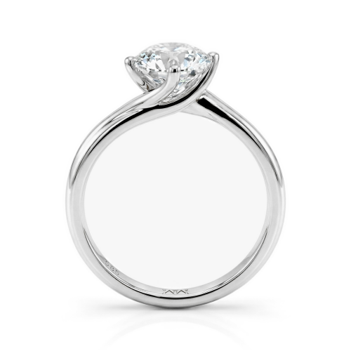 Circline - Anillo de compromiso solitario clásico de moissanita de talla redonda