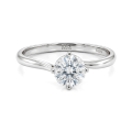 Circline - Anillo de compromiso solitario clásico con moissanita redonda