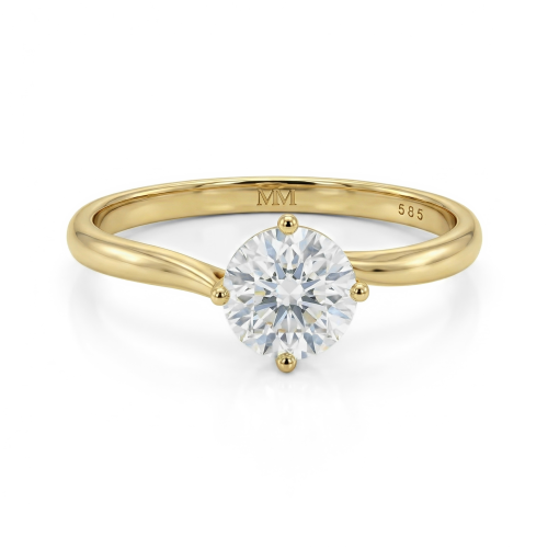Circline - Anillo de compromiso solitario clásico de moissanita de talla redonda
