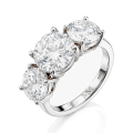 Triadique - Anillo de compromiso tresillo clásico de moissanita