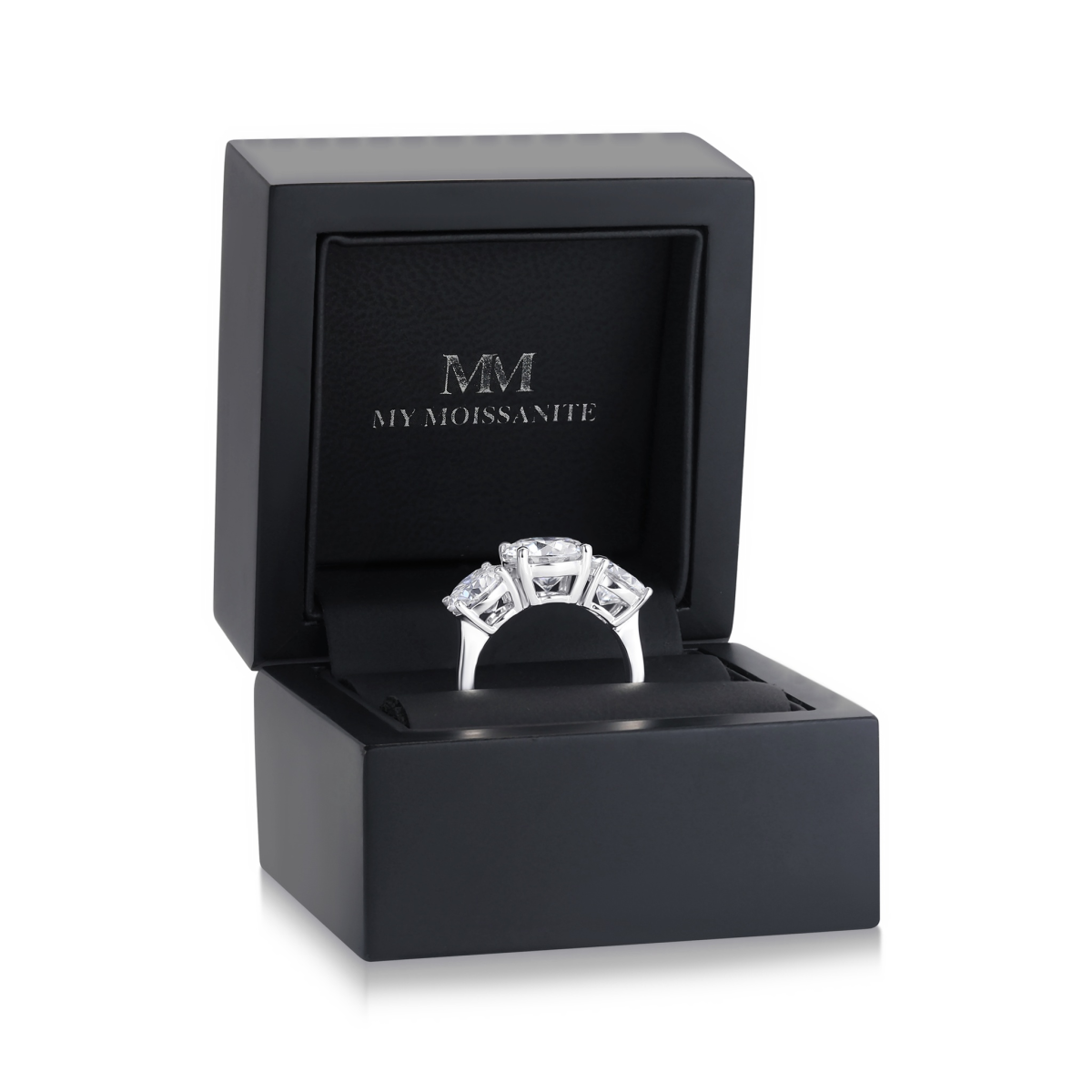 Triadique - Anillo de compromiso tresillo clásico de moissanita