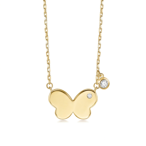 Papillia - Collar con charm de mariposa y detalles de moissanita