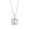 Radiance - Colgante de moissanita talla princesa con halo
