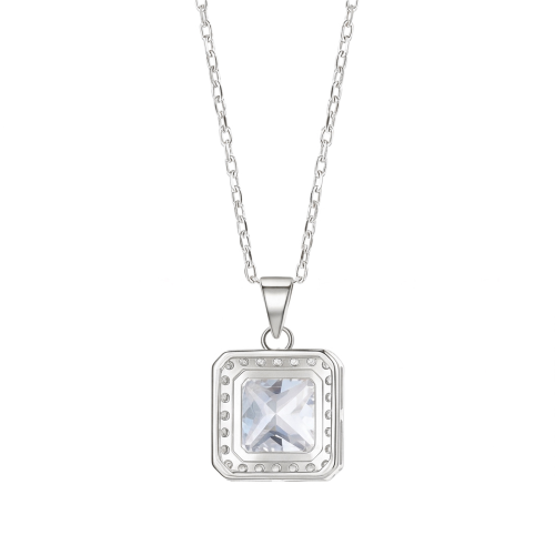 Radiance - Colgante de moissanita de talla princesa con halo