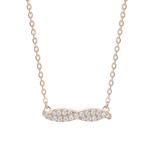 Astrid - Collar de Moissanita Inspirado en la Talla Marquesa con Engaste Pavé