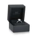 Mirabelle - Anillo solitario de moissanita de talla radiant con engaste en cesta y halo oculto