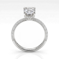 Veridian - Anillo de moissanita de talla esmeralda con aro engastado en Pavé