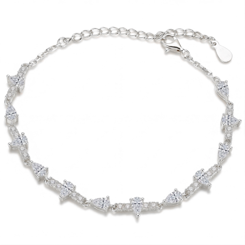 Perlette - Pulsera de moissanita talla pera con elegante simetría