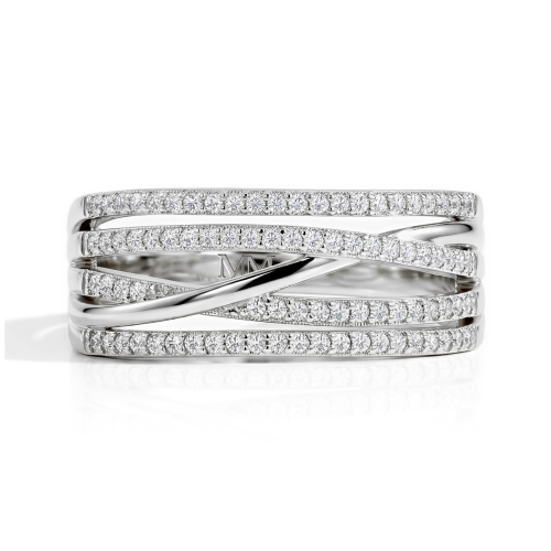 Estrella – Anillo de líneas cruzadas de moissanita