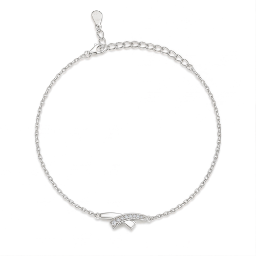 Halcyon - Pulsera de media luna de moissanita con engaste pavé