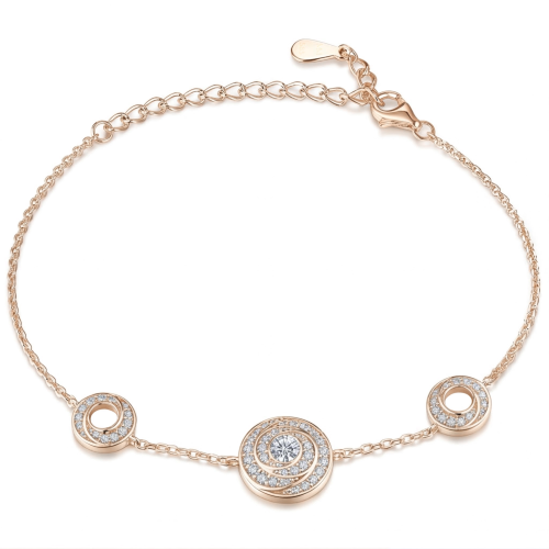 Cirquel - Pulsera de moissanita con motivos de doble halo enlazados