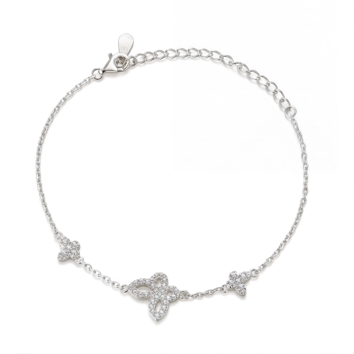 Orchidea - Pulsera de moissanita de talla marquesa con motivos florales