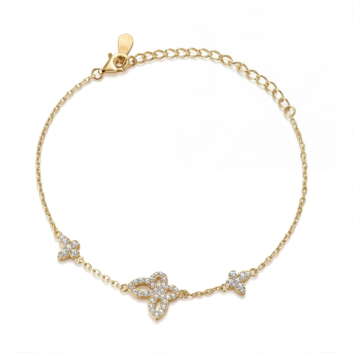 Orchidea - Pulsera de moissanita de talla marquesa con motivos florales