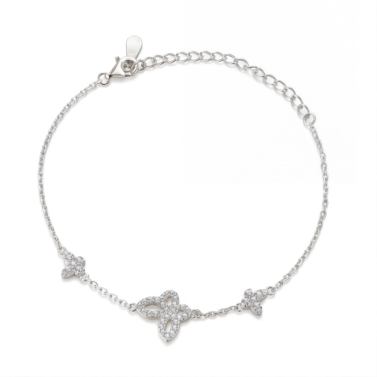 Orchidea - Pulsera de moissanita de talla marquesa con motivos florales